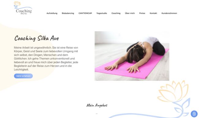 Website-Erstellung für Yoga und Coaching