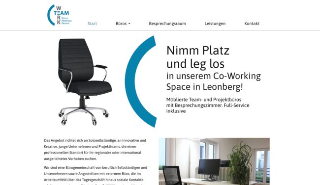 Webdesign für Coworking Space