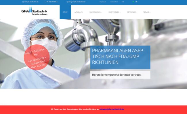 Webseiten Erstellung GFA Steriltechnik